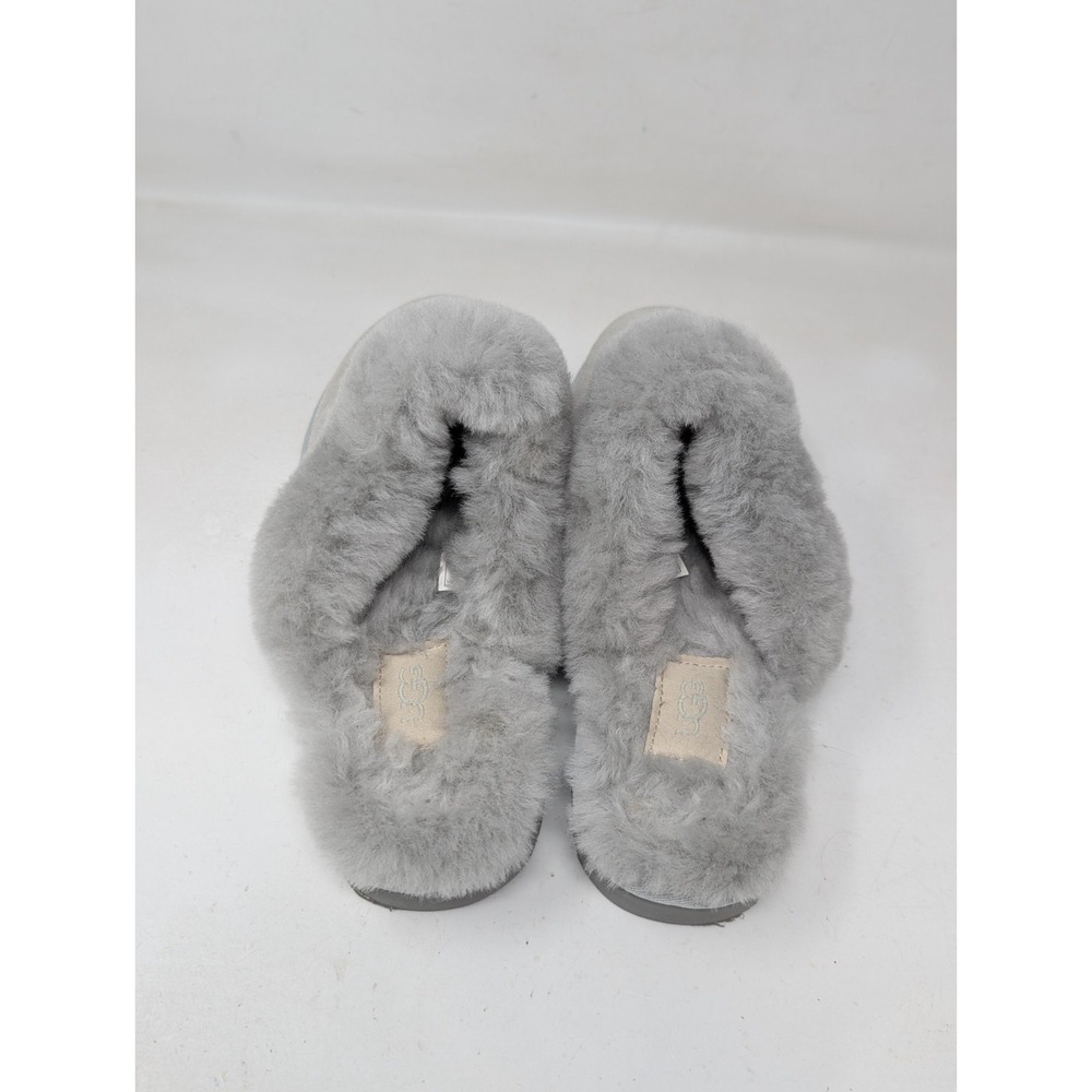UGG Cozy Slipper Women's 8 Slip On Gray Comfort Shoe Fuzzy Sherpa Lined 1126730 - Picture 4 of 7